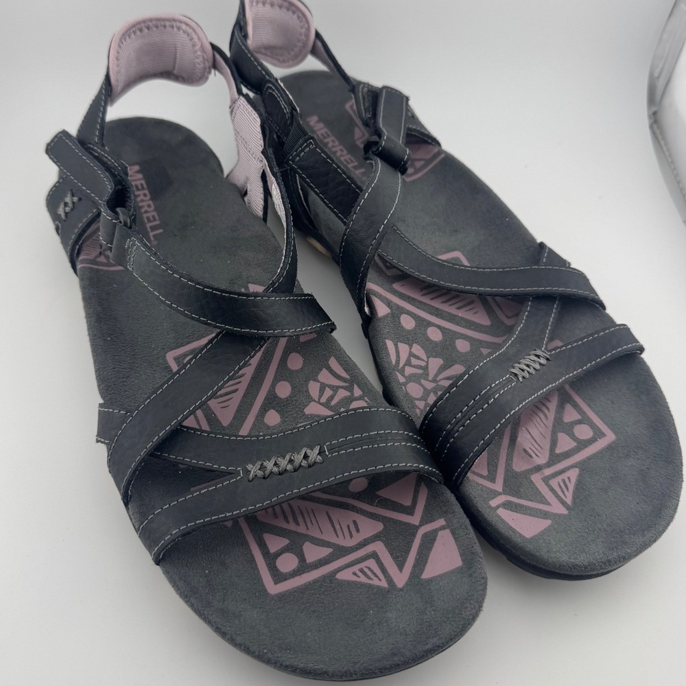 Merrell Terran 3 Cush Post Womens Sandals Black Lilac Strappy J289635C Size 9